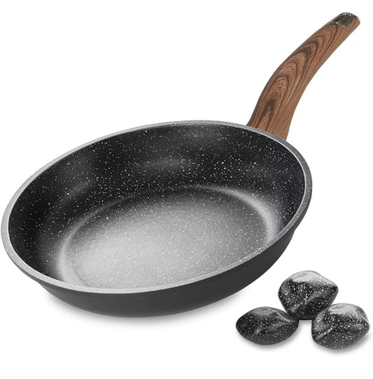 Non Stick Black Frying Pan 24cm Ceramic Coated For Gas Electric Induction Hob UK