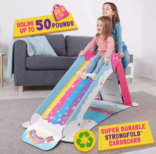 Pop 2 Play Rainbow Slide Baby Kids Slide Compact Foldable Indoor Slide Travel